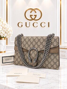 Authentic Gucci Dionysus GG Supreme Shoulder Bag Chain Luxury